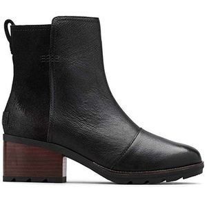 Sorel Cate Black Leather Ankle Booties Sz 6.5
